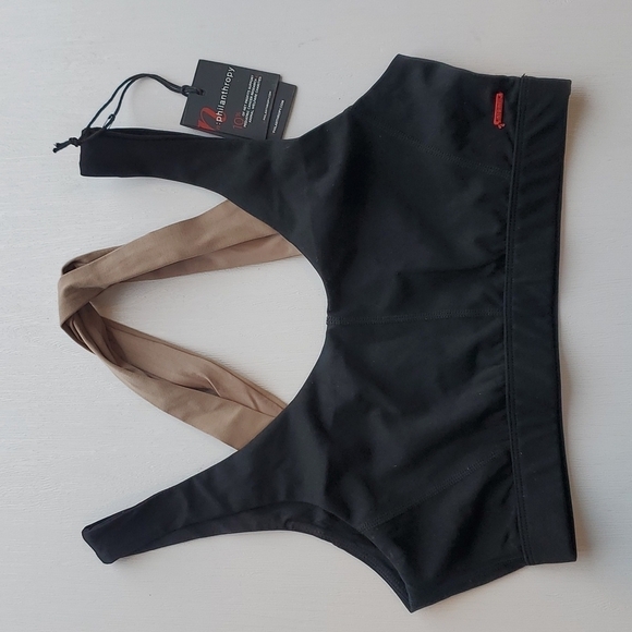 n: Philanthropy Black and Brown Tille Sports Bra S NWT - Picture 3 of 8